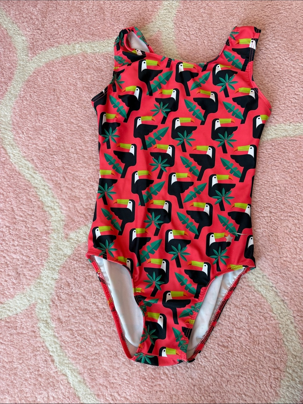 Women’s Destira gymnastics leotard size child XL Toucan Print
